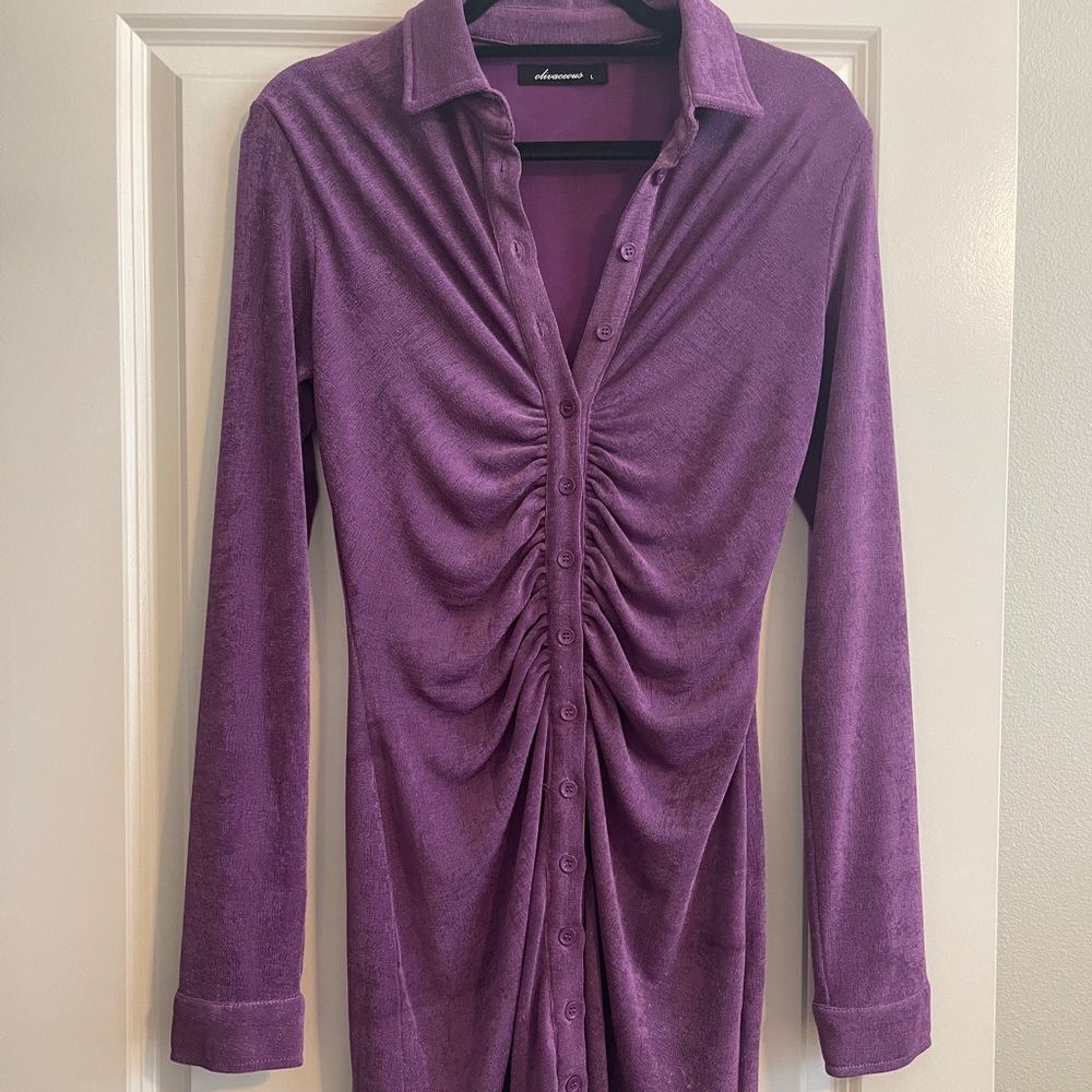 Long sleeve button up dress
